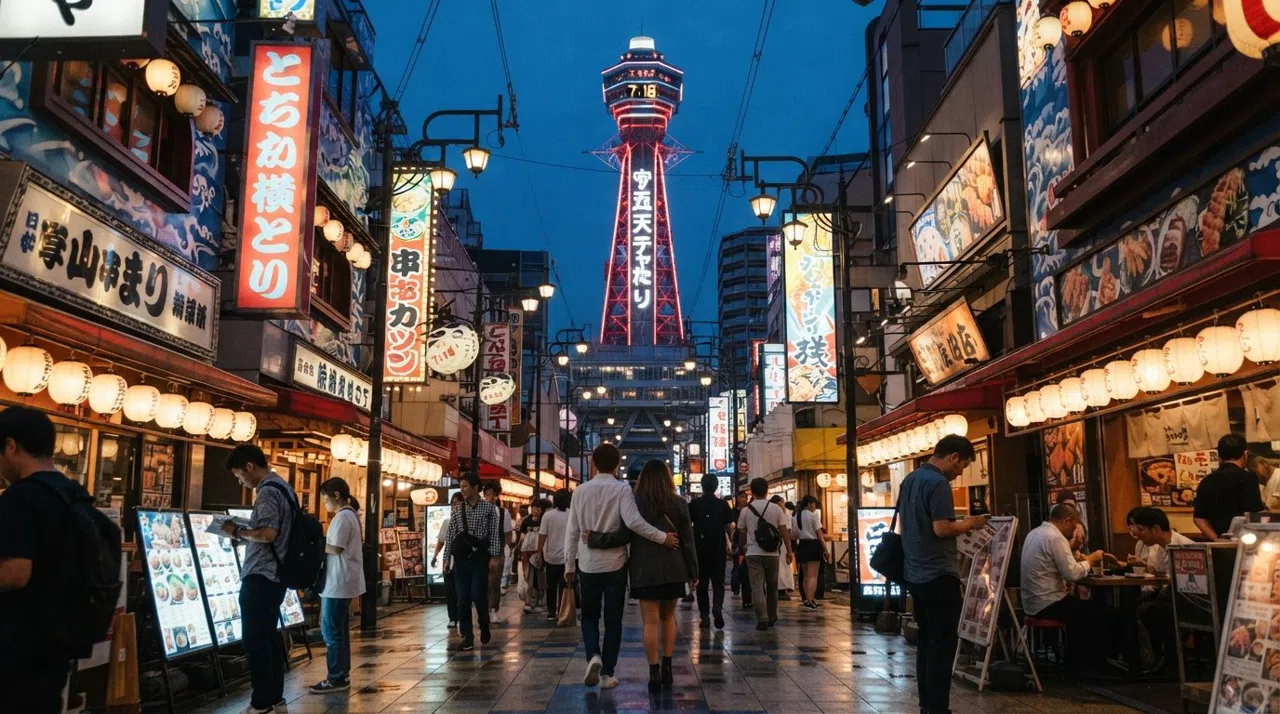 Shinsekai, Osaka: kushikatsu, neón y la sonrisa del viejo Showa